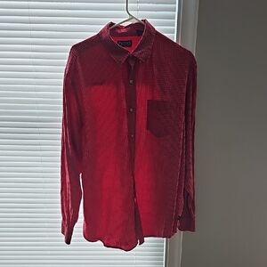 Chaps Red Plaid Casual Button Down Shirt